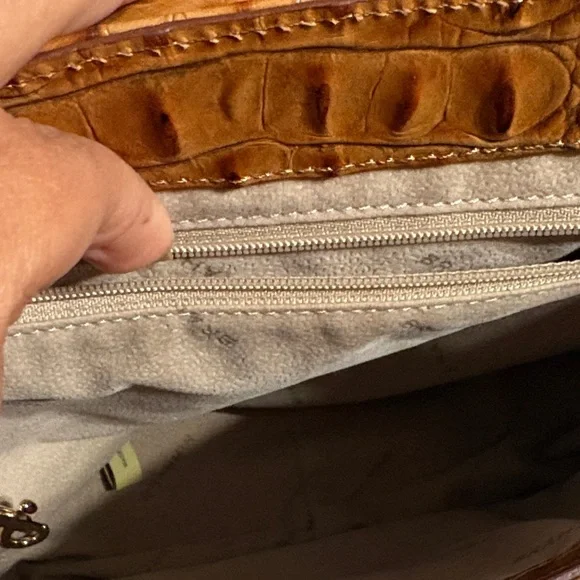 Brahmin Brown Crocodile Embossed Crossbody Bag - Picture 6 of 16